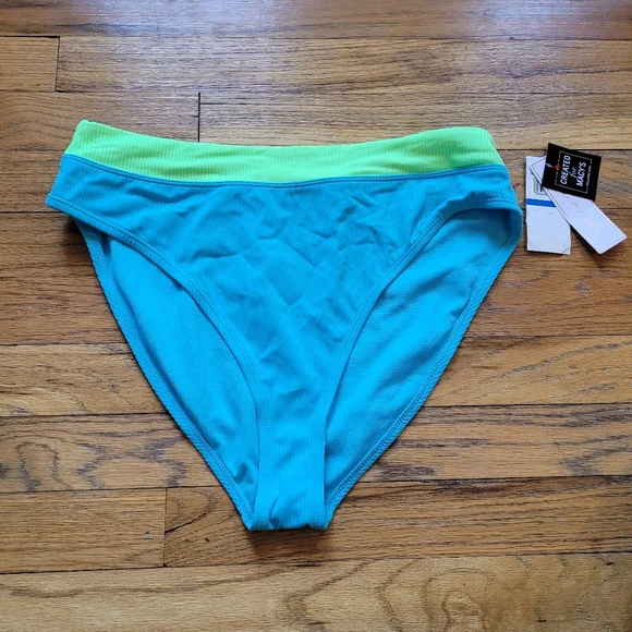 SALT + COVE Juniors' Banded High-Waist Ribbed Bikini Bottoms Size XL - Picture 3 of 5